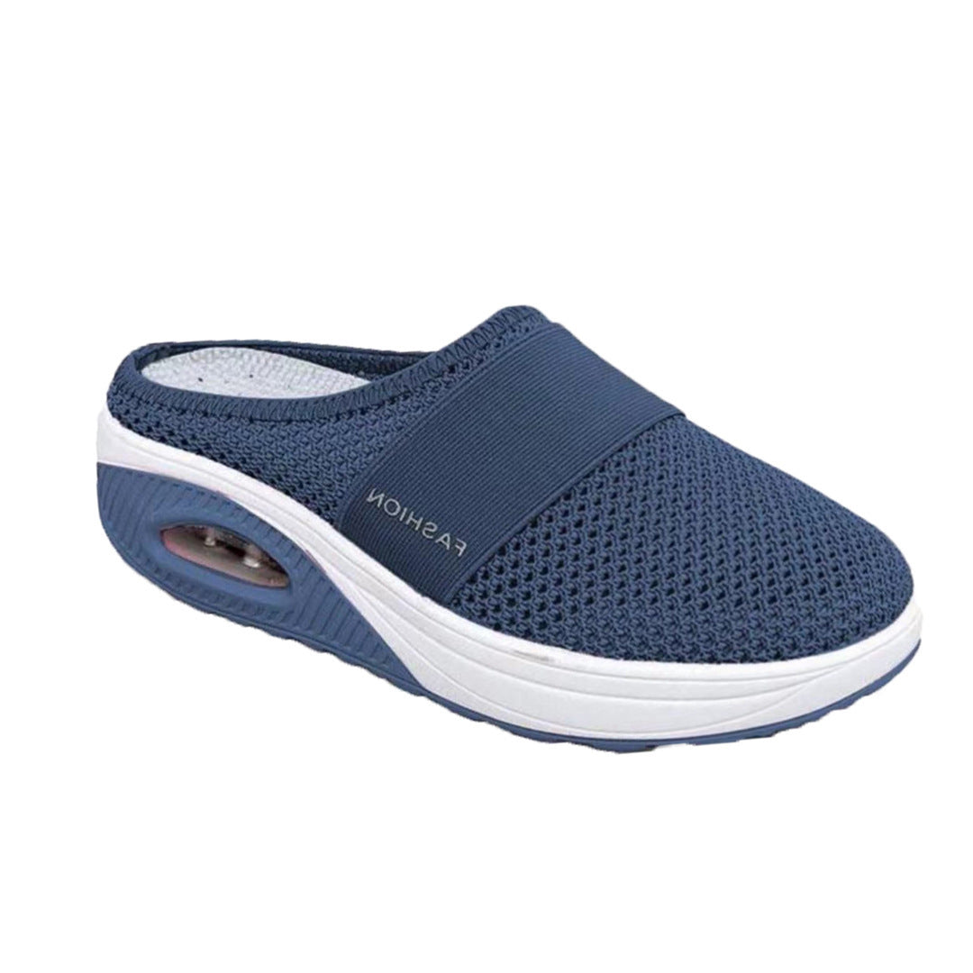 Daily Casual Baotou Mesh Round Head Wedge Heel Plus Size Slippers