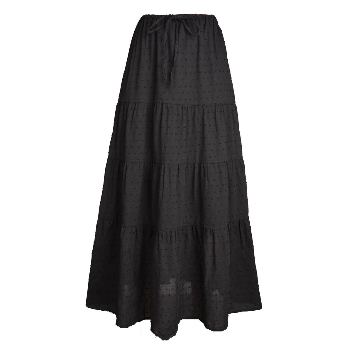 High-waist Elastic Midi Skirt With Four Panels