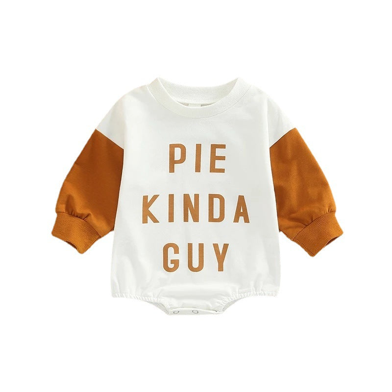 European And American Style Letter Printing Color Matching Baby Romper
