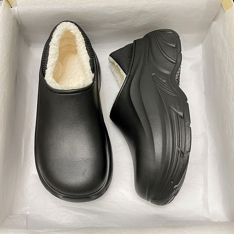 Heel Wrap Platform Type Snow Boots Women's Fleece-lined Thermal Cotton Slippers