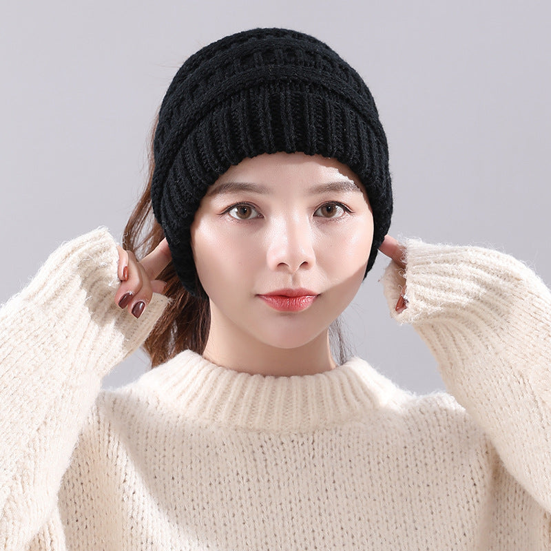 Winter New Warm Empty Top Knitted Woolen Hat