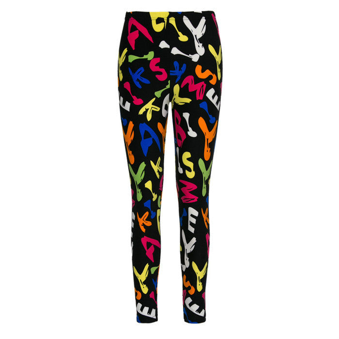 Women's Fashion Double-sided Brushed English Letters Nine-quarter Pants