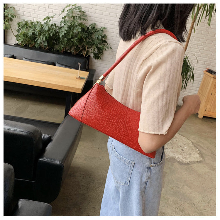 Temperament baguette shoulder bag