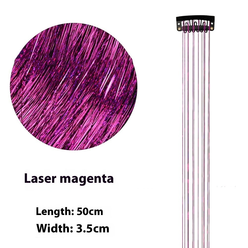 European And American Gold And Silver Wire Clip Wig Female Laser Wire