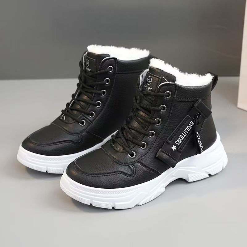Womens Fleece-lined Insulated Waterproof And Non-slip Cotton Shoes
