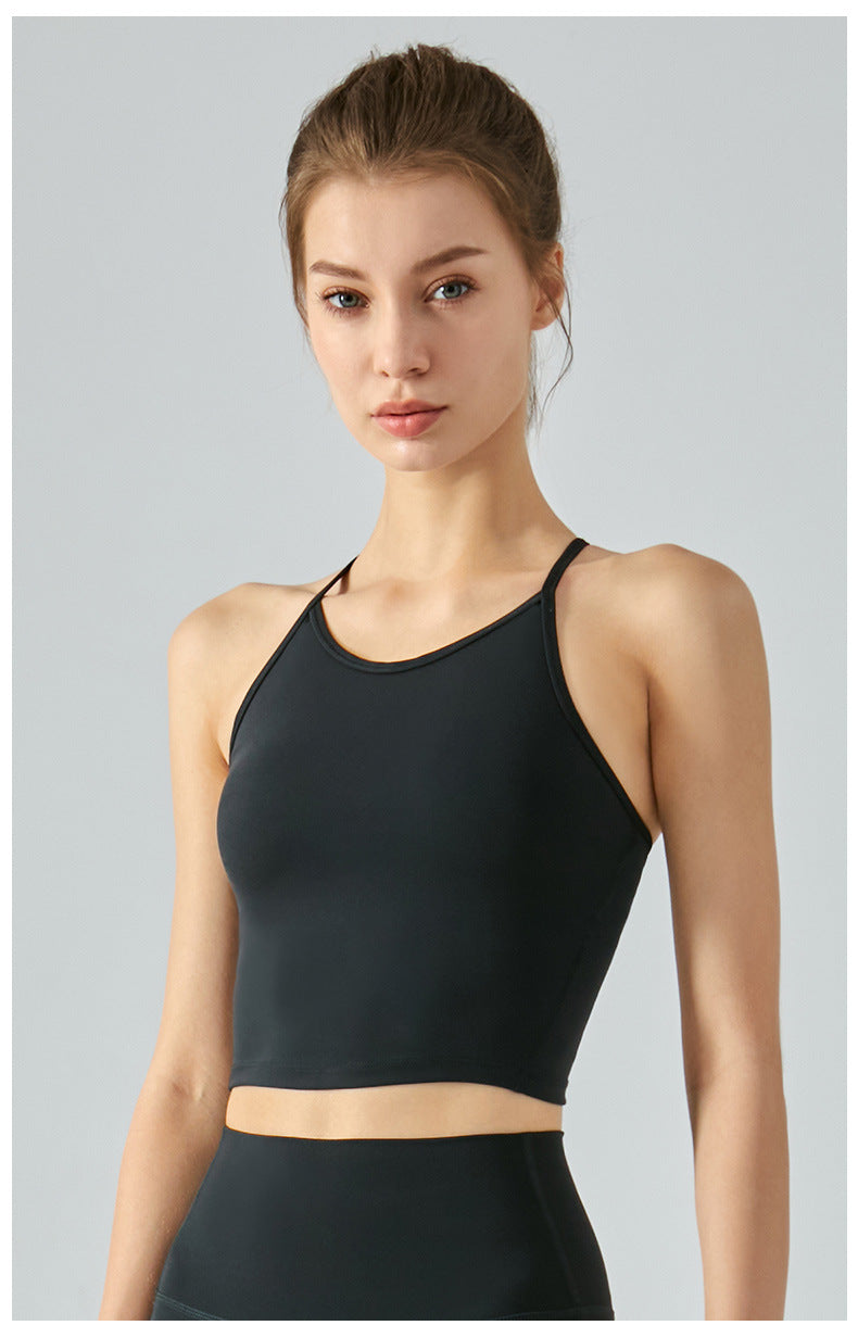 Halter Yoga Vest With Chest Pad Women's Sports Underwear