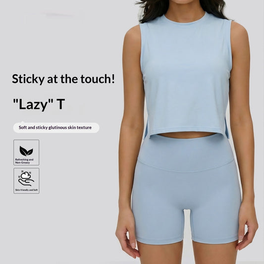 Sleeveless Womens Cropped Loose-fitting Yoga Toplightweight Breathable And Casual