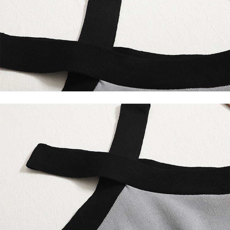 Cross V-neck Halter Waistcoat Female