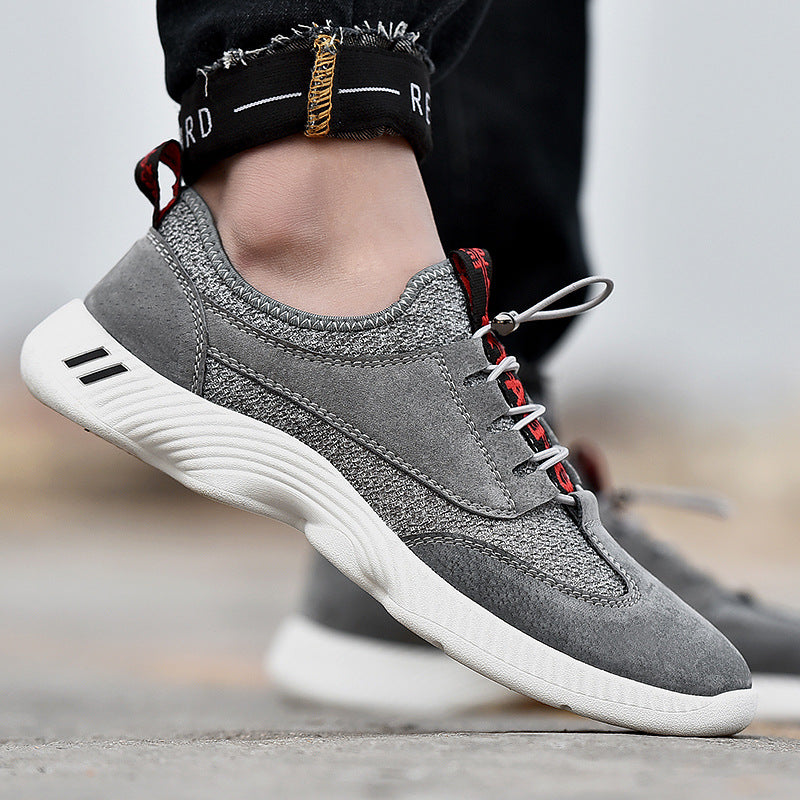 Large Size Men's Breathable Mesh Casual Leather Shoes