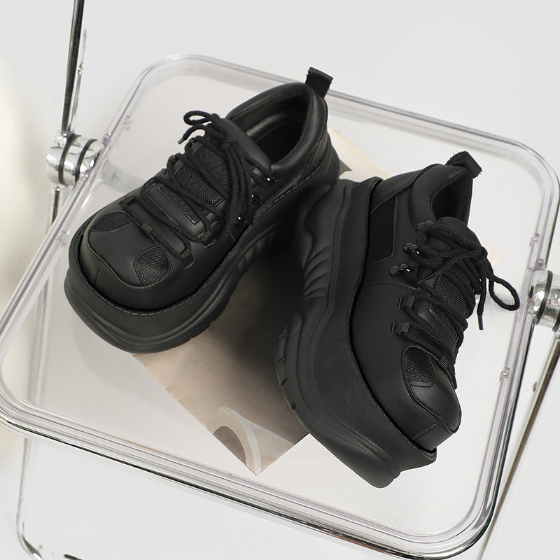 Thick Bottom All-matching Big Head Shoes Special-interest Design