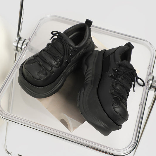 Thick Bottom All-matching Big Head Shoes Special-interest Design