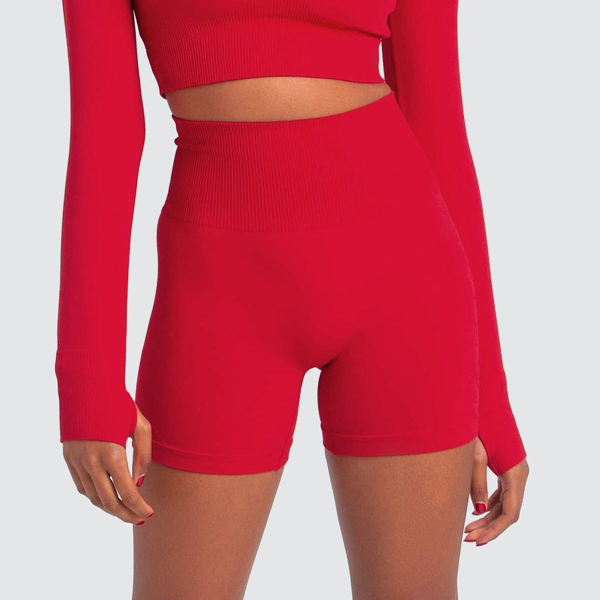 Seamless Sports Solid Color Tight Shorts