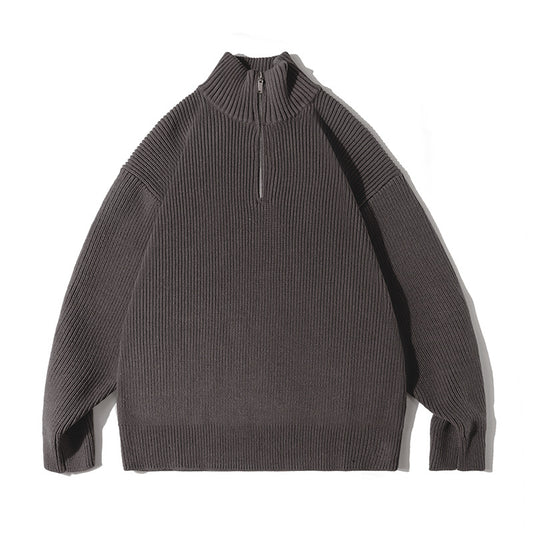 Men's Retro Half-open Collar Knitwear Sweater