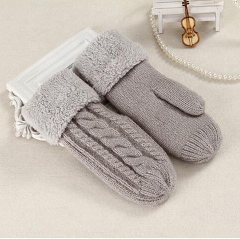 Mohair Twisted And Plush Warm Single Finger Gloves