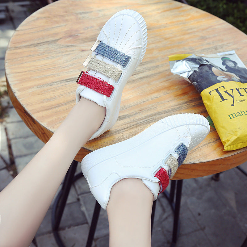 The autumn new all-match Velcro white shoes sports shoes casual shoes tide Korean students 661
