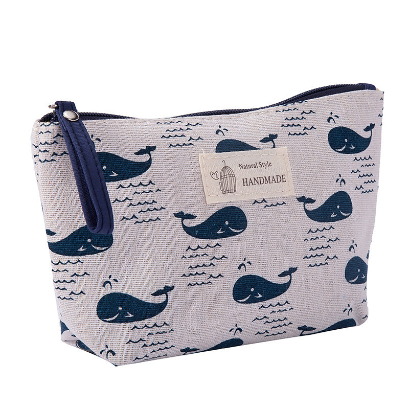 Dot fabric cosmetic bag