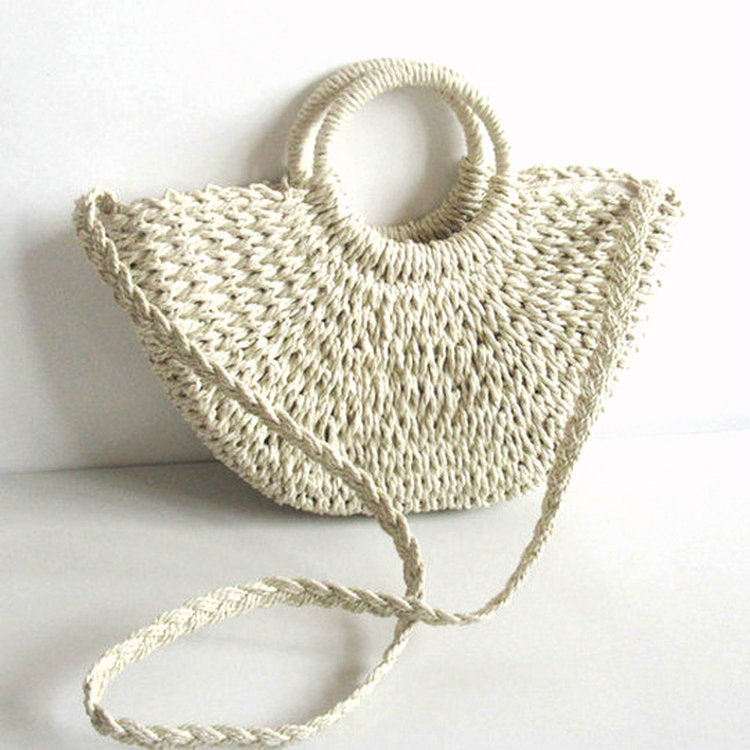 Straw Woven Paper Rope Round Simple Solid Color Weaving