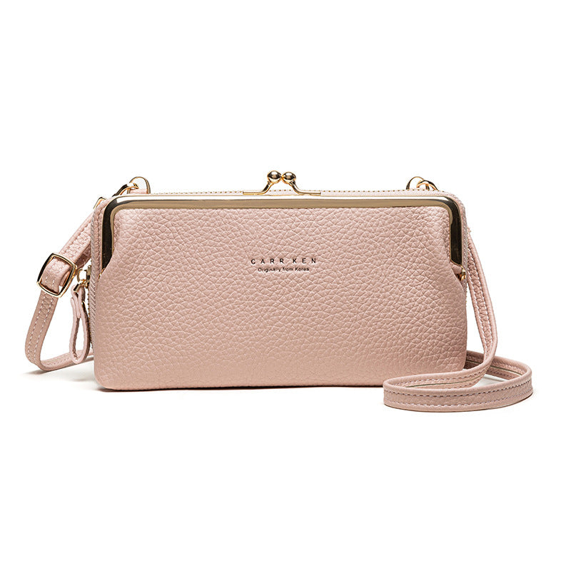 Korean Style Horizontal Lychee Pattern Diagonal Bag