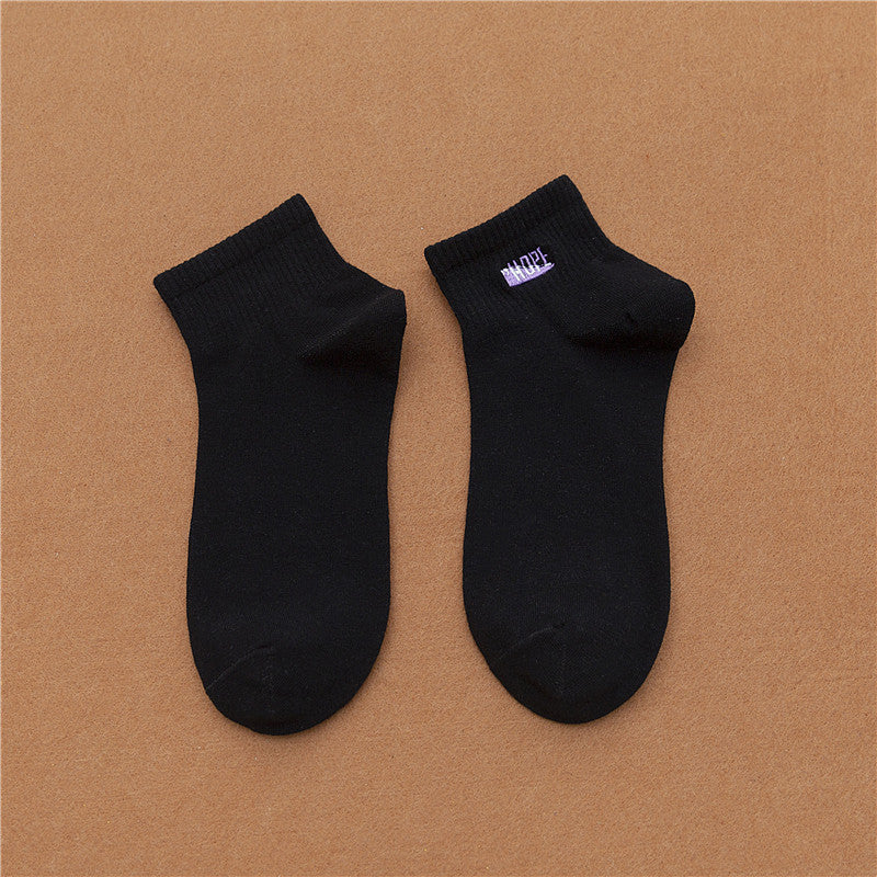 Female candy color boat socks