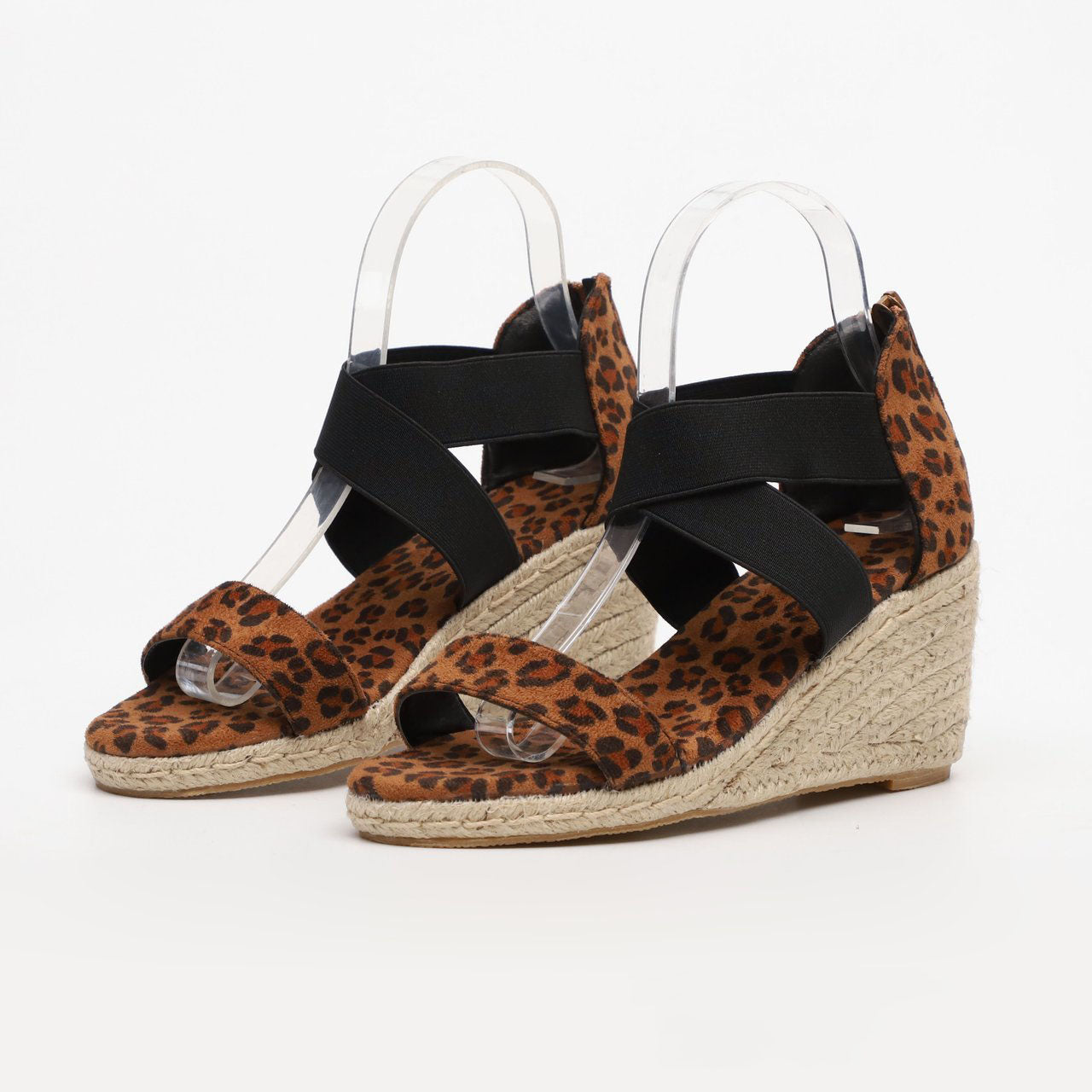 Trendy Slope Heel Elastic Roman Sandals