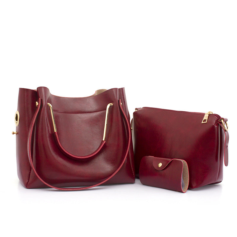 new fashion handbags Sanjiantao retro all-match single shoulder bag simple oil wax portable Tote Bag