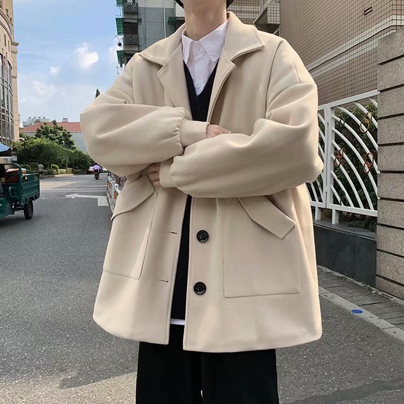 Mens All-match Casual Springfall Relaxed-fit Trench Coat