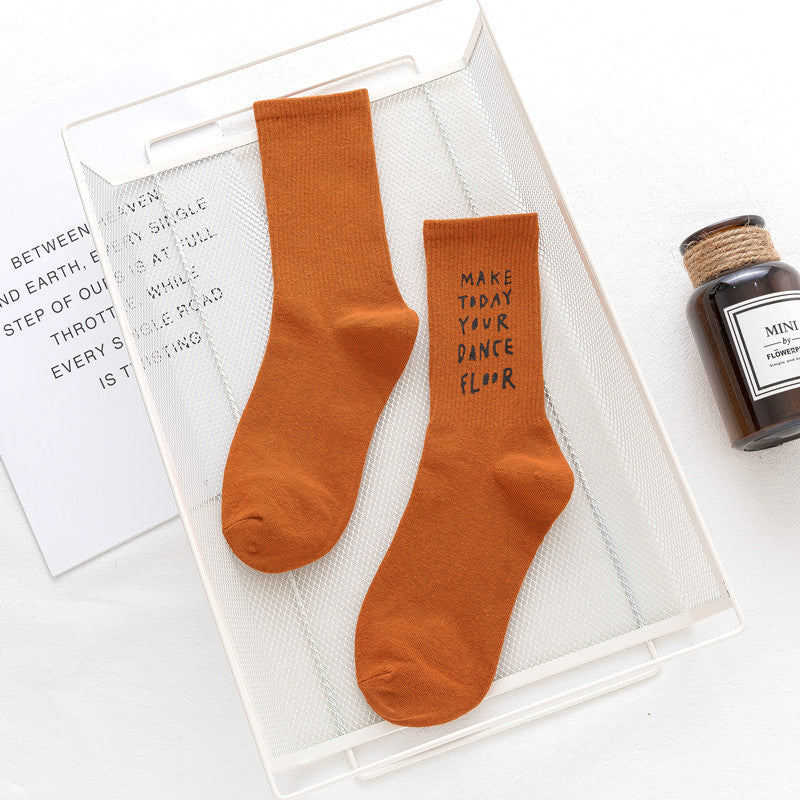 Women's alphabet pile cotton socks