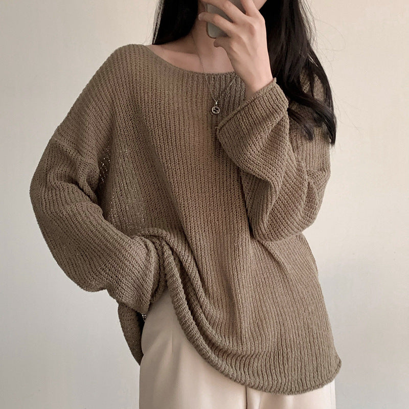 Solid Color Loose And Idle Sun Protection Long Sleeve Blouse Casual