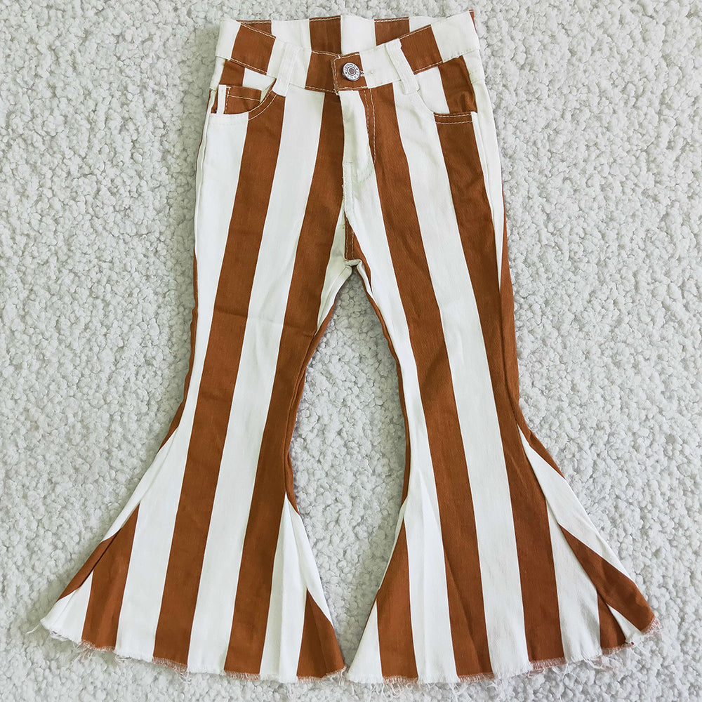Wholesale New Fashion Baby Girls Denim Striped Bell Bottom
