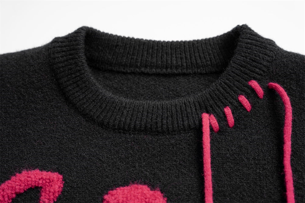 American Towel Embroidered Letter Crew Neck Sweater