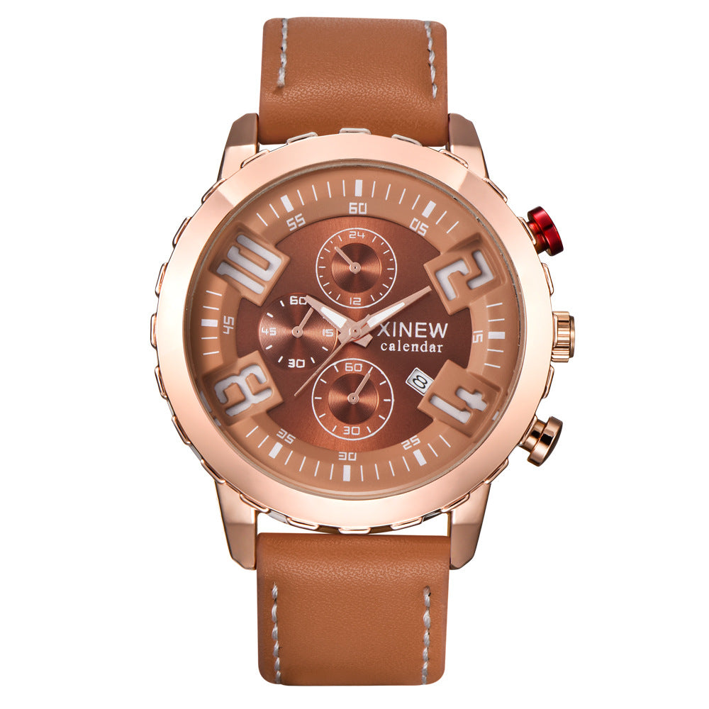 watch brand foreign trade belt calendar quartz watch Amazon's explosion spot one generation