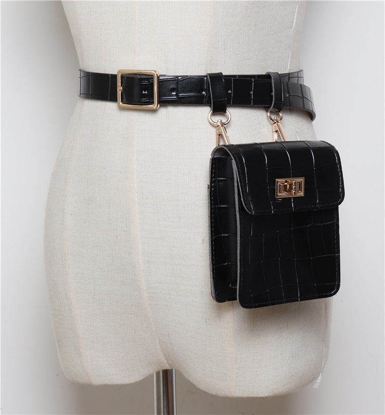 Camel leather women's belt bag