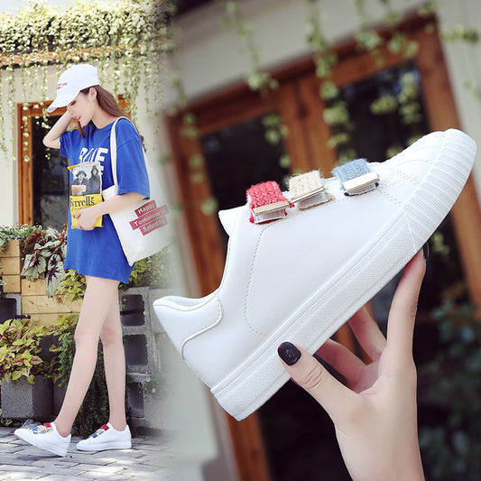 The autumn new all-match Velcro white shoes sports shoes casual shoes tide Korean students 661