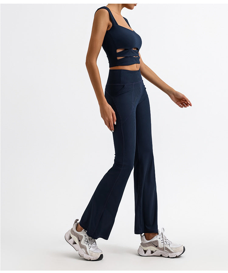 Womens Yoga Set With Built-in Bra For Sports And Fitness