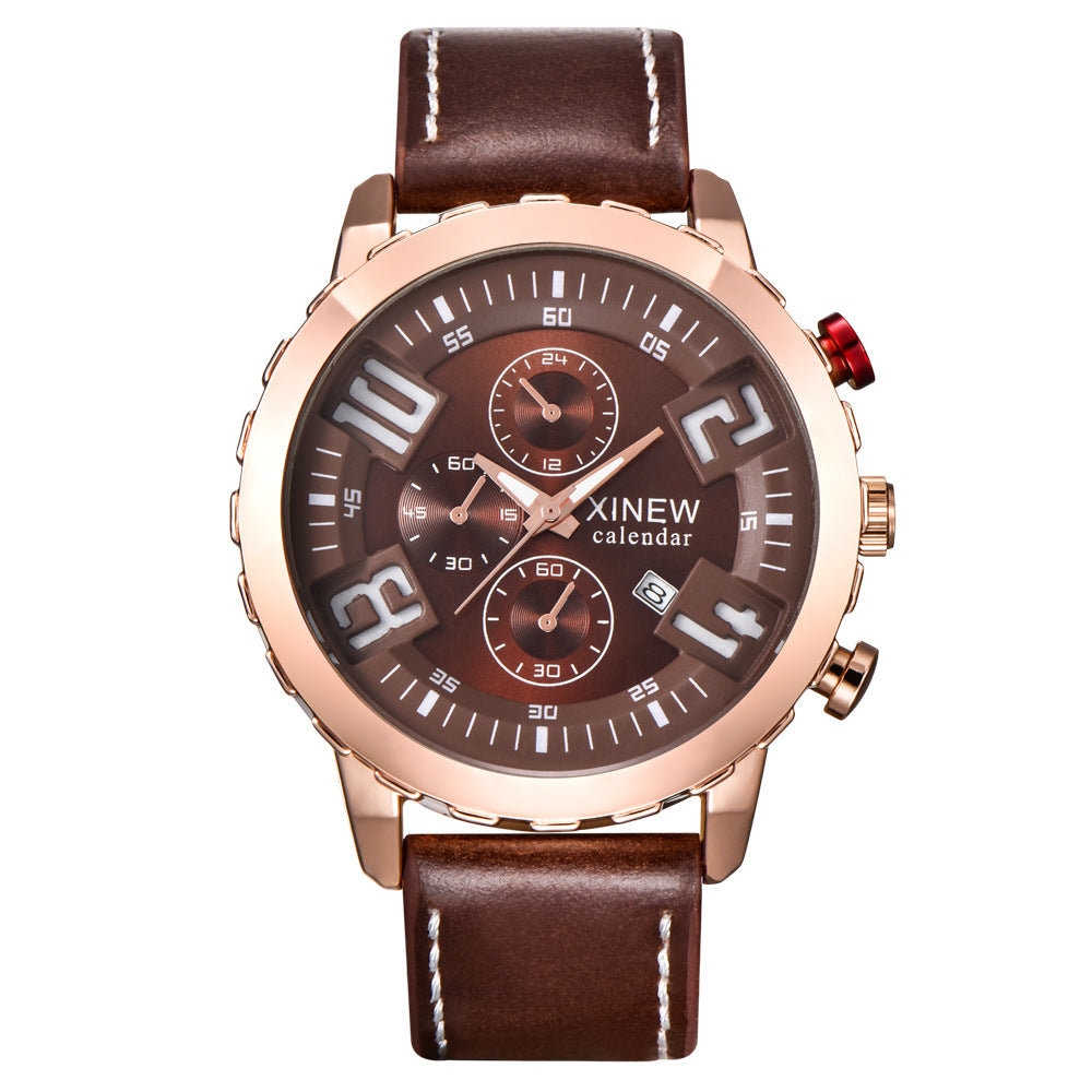 watch brand foreign trade belt calendar quartz watch Amazon's explosion spot one generation