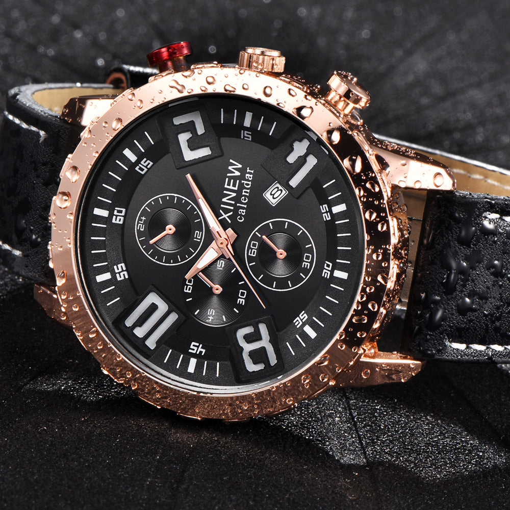 watch brand foreign trade belt calendar quartz watch Amazon's explosion spot one generation