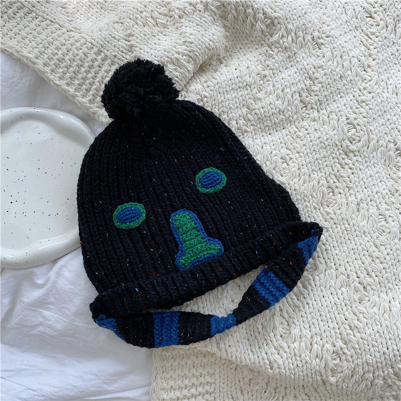 Embroidered Rabbit Fur Warm Wool Hat