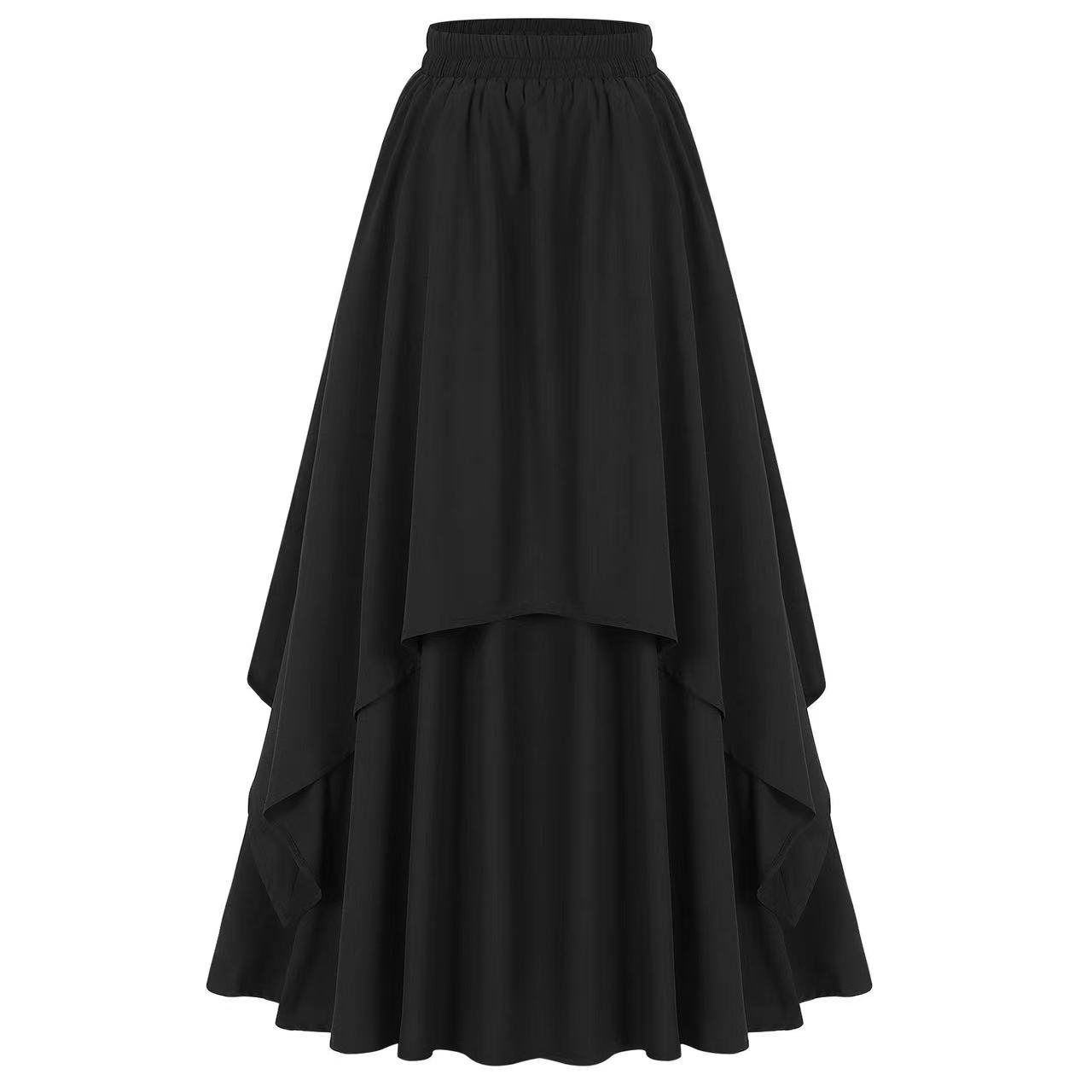 Irregular Mid-length Skirt With An Elastic Waist