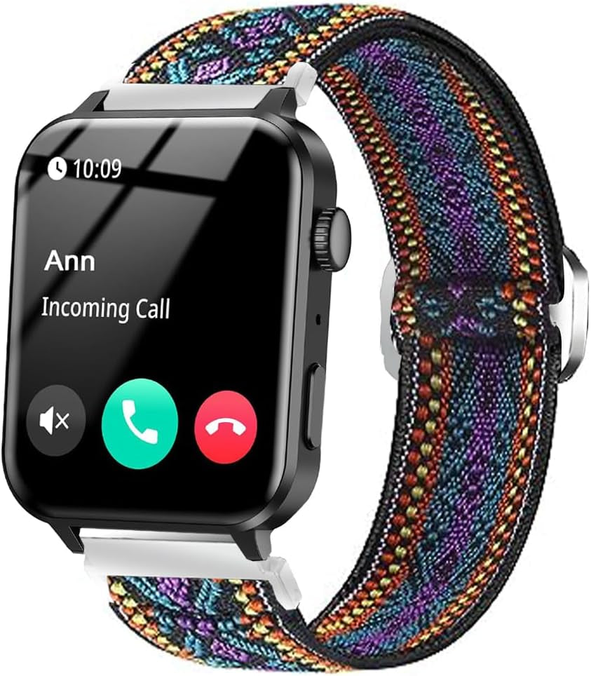 Compatible with IOWODO R30 Pro Bands,  20Mm Stretch Elastics Adjustable Strap Compatible with IOWODO R30 Pro / TOUCHELEX Gaea Series K802 1.28 Smart Watch / RLQA 54 1.83" Smart Watch (Rhomboid