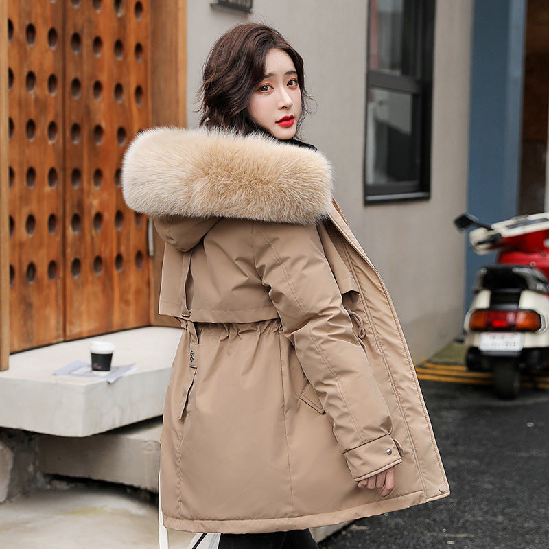Manteau en coton mi-long ample et tendance pour femme