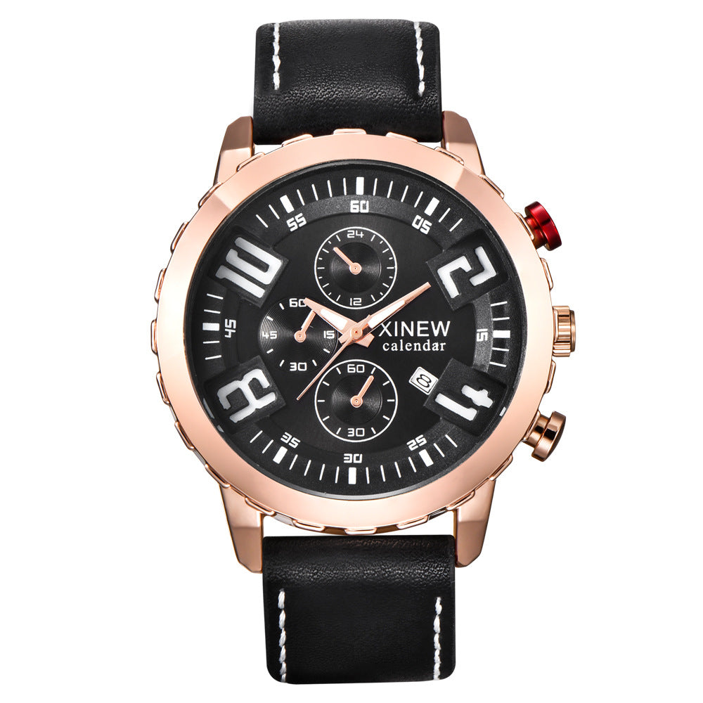 watch brand foreign trade belt calendar quartz watch Amazon's explosion spot one generation