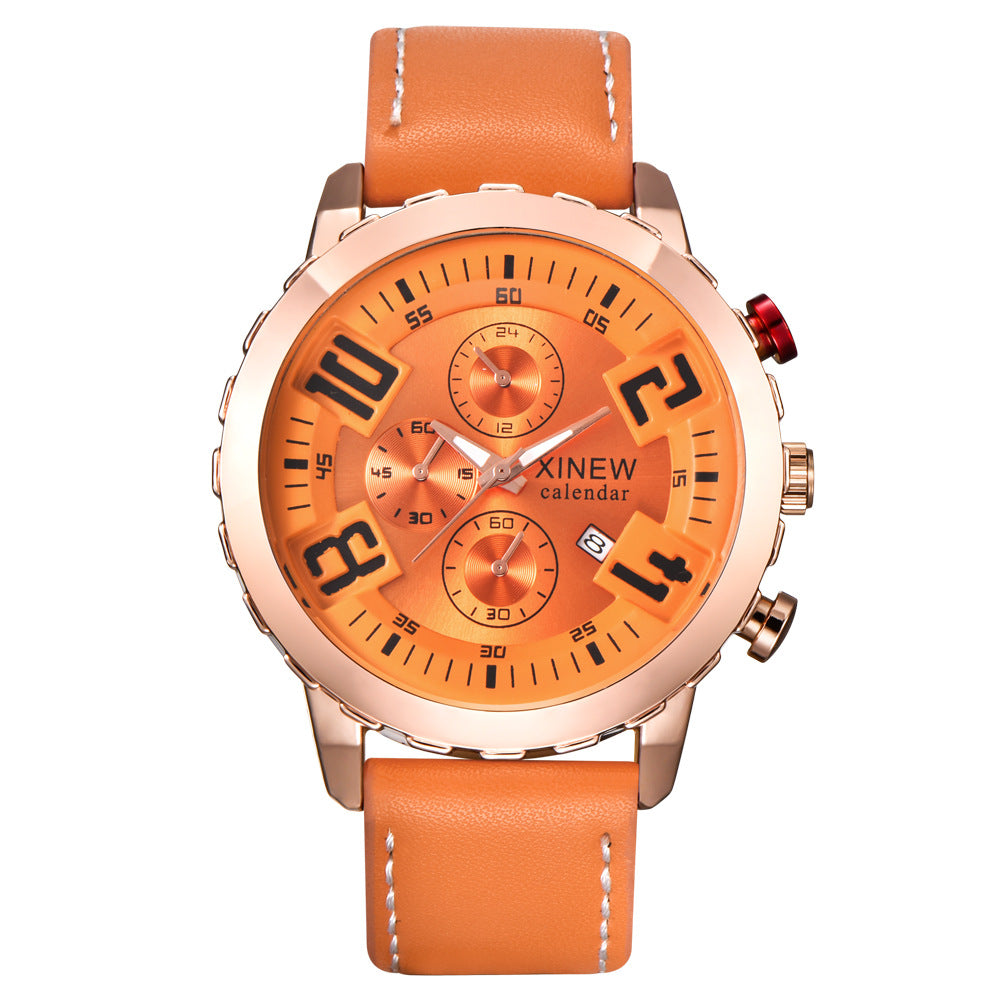 watch brand foreign trade belt calendar quartz watch Amazon's explosion spot one generation