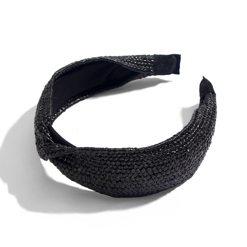 Hand woven raffia hair band