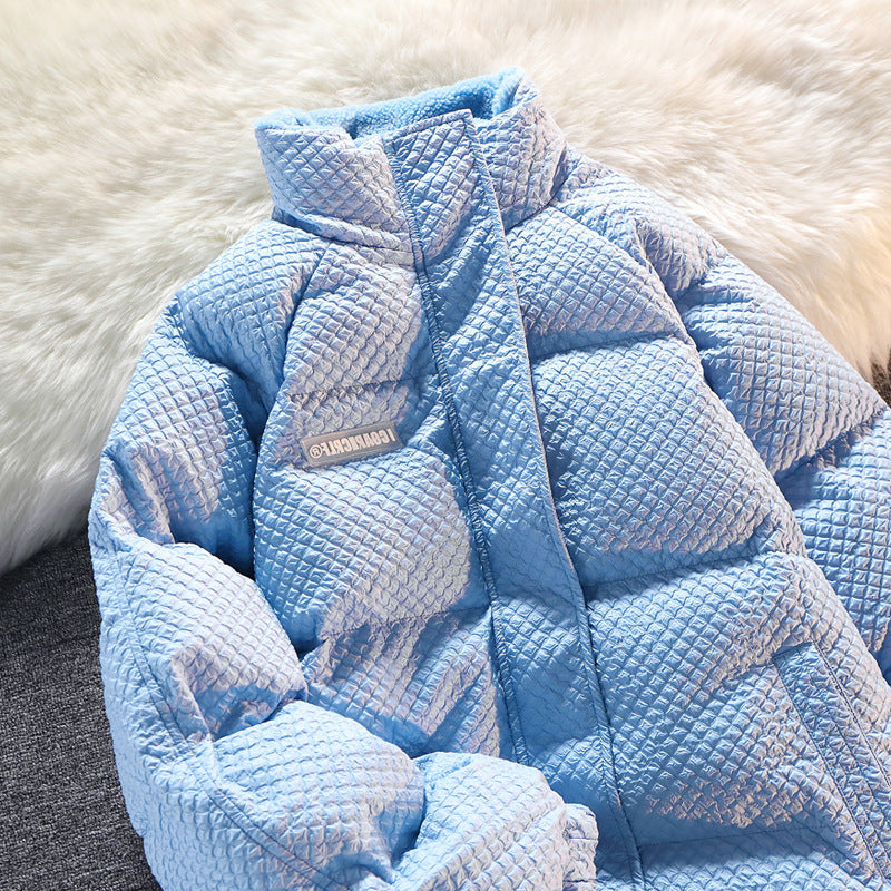 Men's Loose Stand-collar American Retro Waffle Cotton Coat
