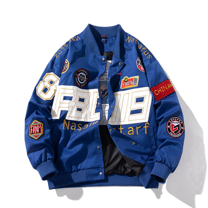 Racing Suit Thick Motorcycle Jacket Embroidered Baseball