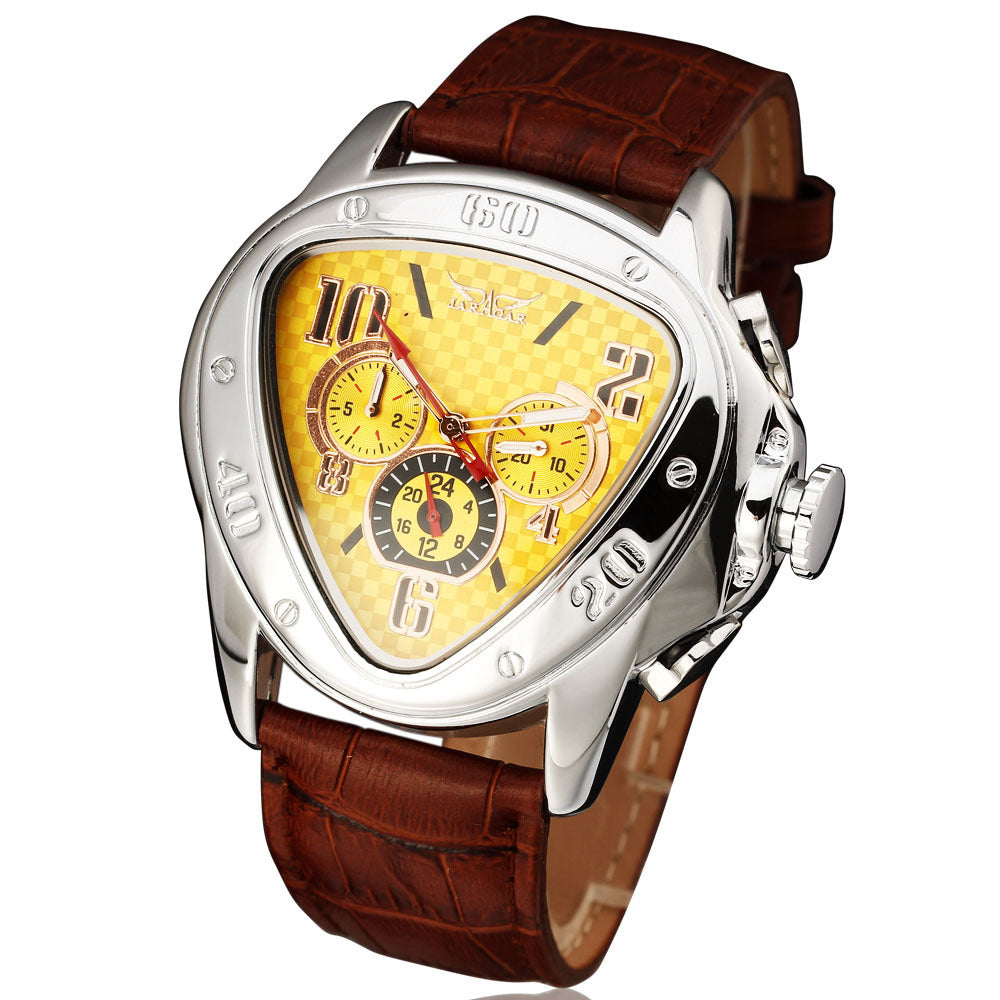 Quick Selling Explosion JARAGAR European And American Men's Fashion Leisure Heart Shaped Three Eye Full Automatic Mechanical Watch