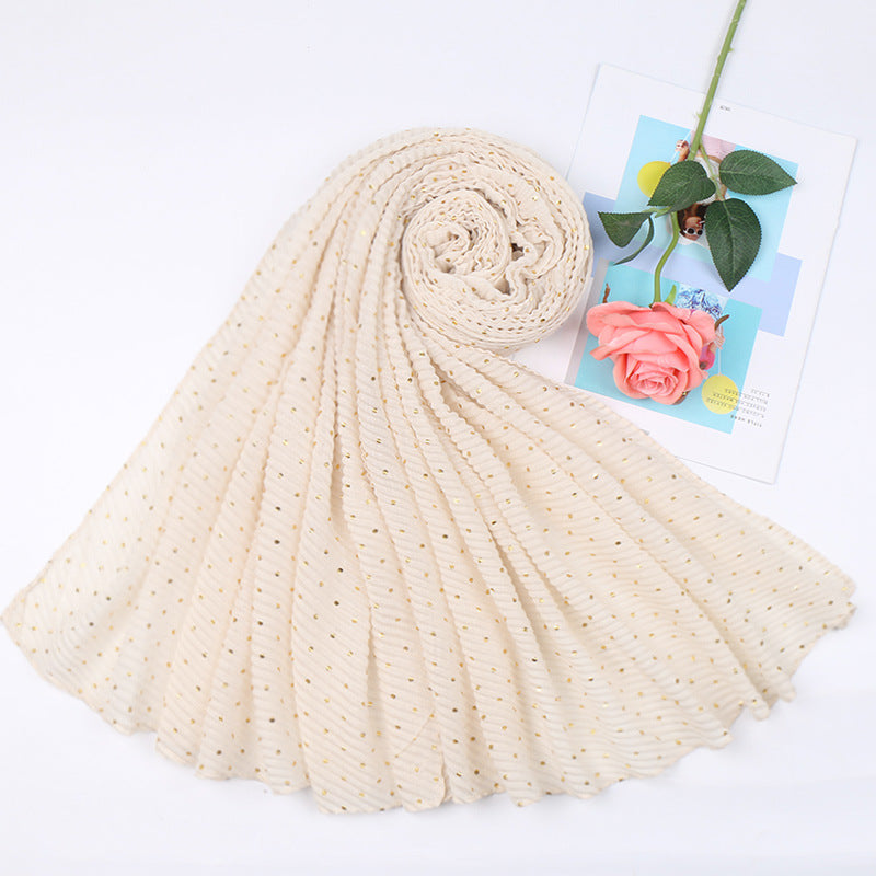 Sprinkle gold folds bronzing cotton and linen scarf