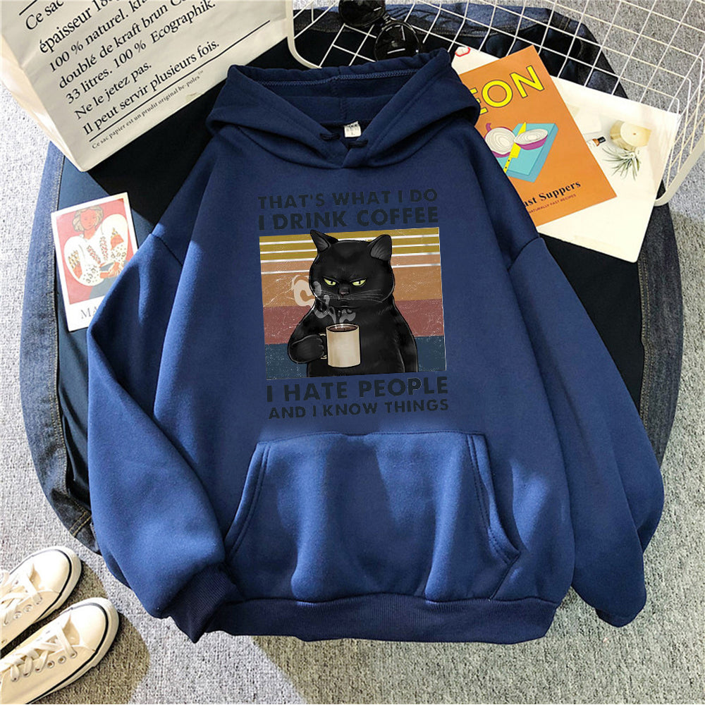 Women's Creative Versatile Printed Cat Hoodie