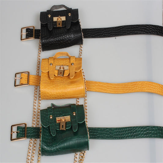 Metal chain belt small bag
