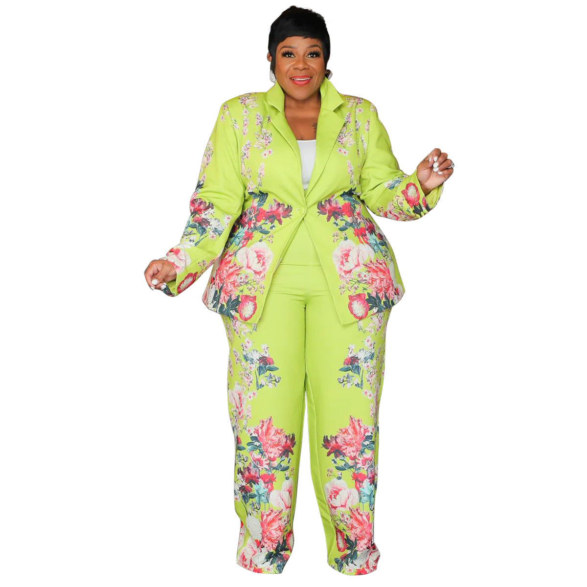 Autumn And Winter Printing Coat Suit Casual Pants